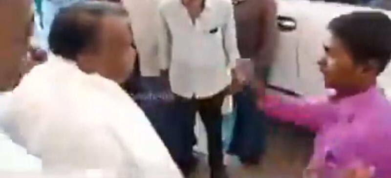 Congress MLA who slapped the youth who asked for road facility in karnataka.