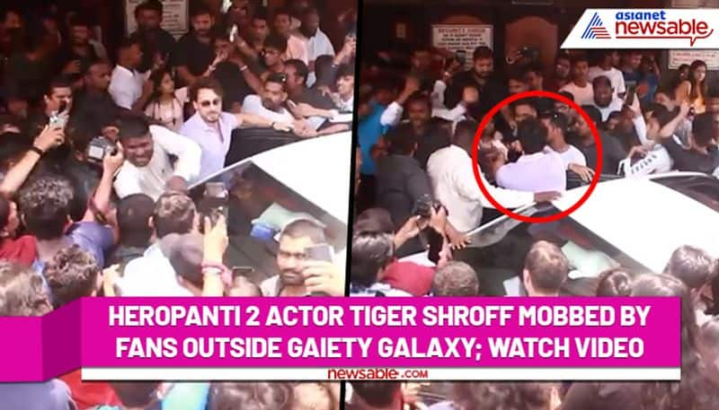 Heropanti 2 actor Tiger Shroff mobbed by fans outside Gaiety Galaxy; watch video - gps