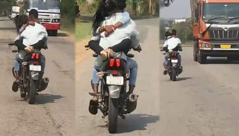 Chamarajanagara Police Arrests Youth Who romance With Girl Friend on bike rbj 