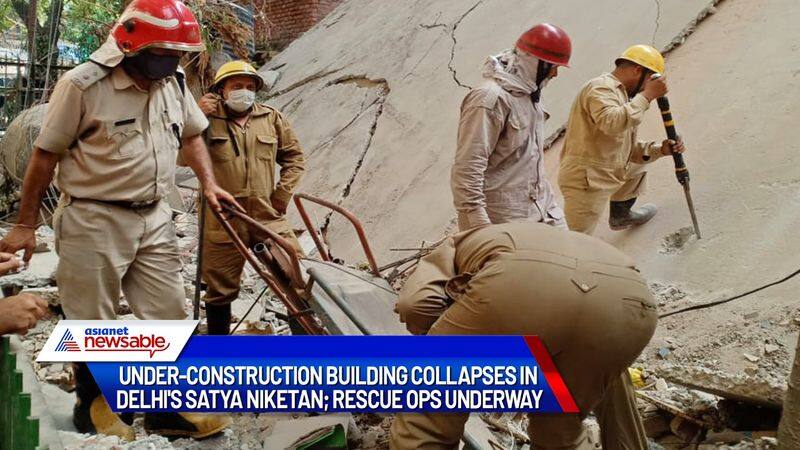 Under construction building collapses in Delhi Satya Niketan rescue operation gcw