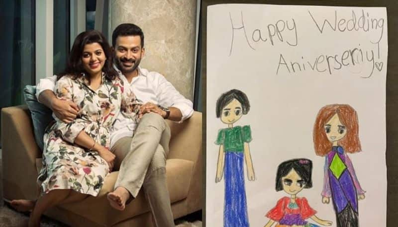 supriya menon prithviraj wedding anniversay gift by ally instagram post