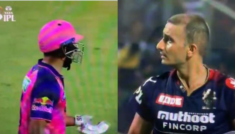 IPL 2022 Watch Riyan Parag vs Harshal Patel heated argument in RCB vs RR Match