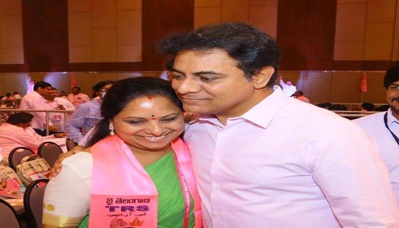 TRS plenary : kalvakuntla kavitha, KTR and other leaders pictures