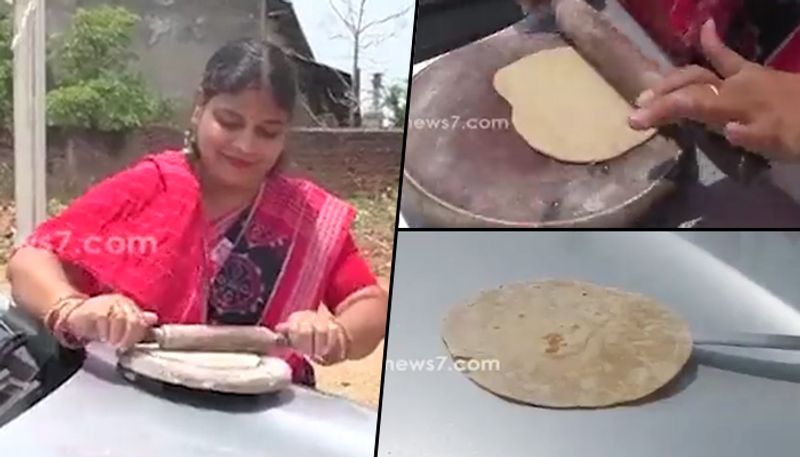 Heatwave forces woman to cook chapati on a car bonnet; video goes viral - gps