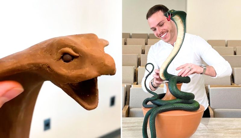 Watch Swiss-French chef makes a King Cobra from chocolate-tgy