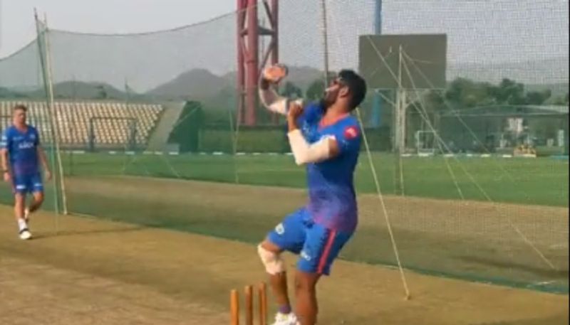 IPL 2022 Jasprit Bumrah hits the wicket with Left arm bowling in practice session 