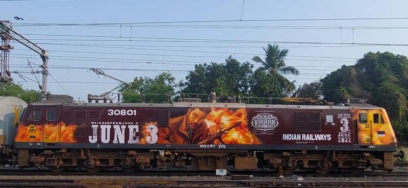 kamalhaasan vikram movie posters in coimbatore to bangalore Double decker train