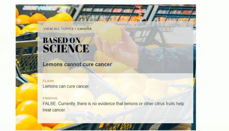 No Scientific evidence that Chilled Lemon peels can cure cancer mnj 