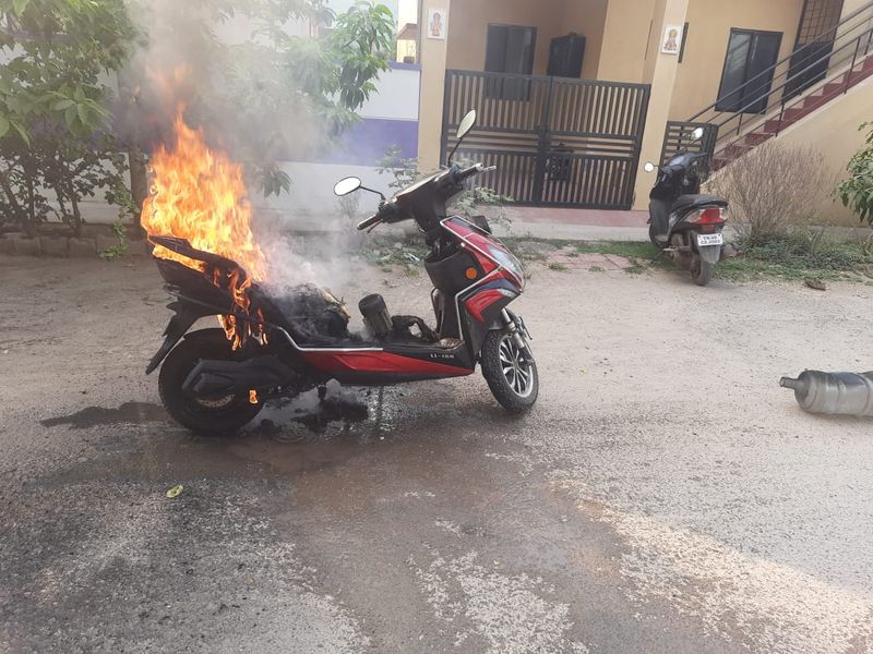 Electric scooter catches fire in Bengaluru while riding back to back incidents set for EV ckm