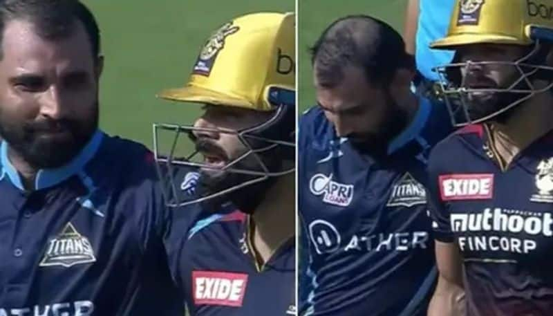 watch video mohammed shami congratulates virat kohli after his half century