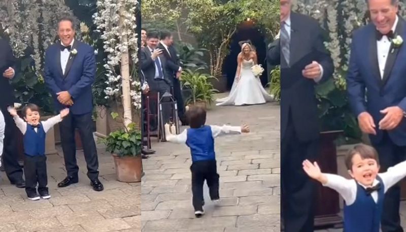 bride son excited on mother wedding Viral Video