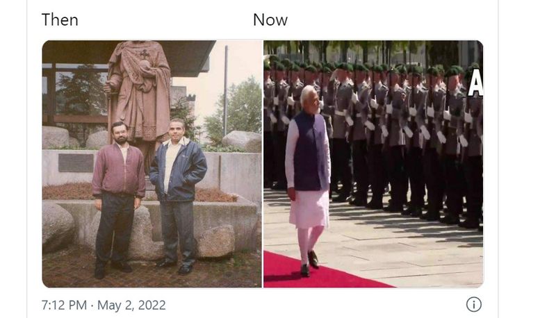 PM Modis 30 year old photo in Germany goes viral sets new trend in social media akb