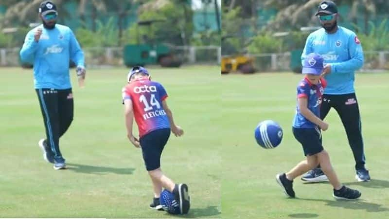 IPL 2022:DC Captain Rishabh Pant plays Football With Ricky Pontings Son Fletcher