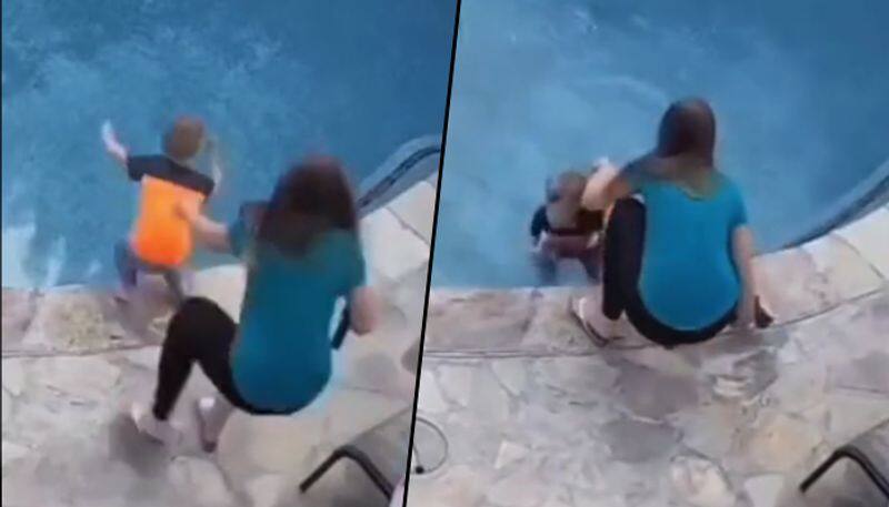 Super mom saves her son from drowning; video goes viral - gps