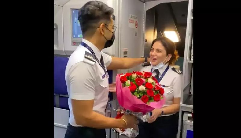 pilot conveys mothers day wishes to mum who works as his co pilot