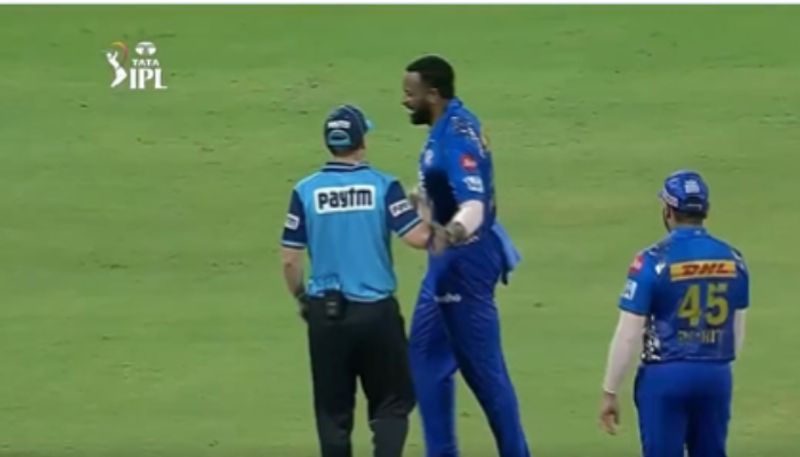 IPL 2022 MI vs KKR Watch Kieron Pollard accidentally hits umpire while bowling 