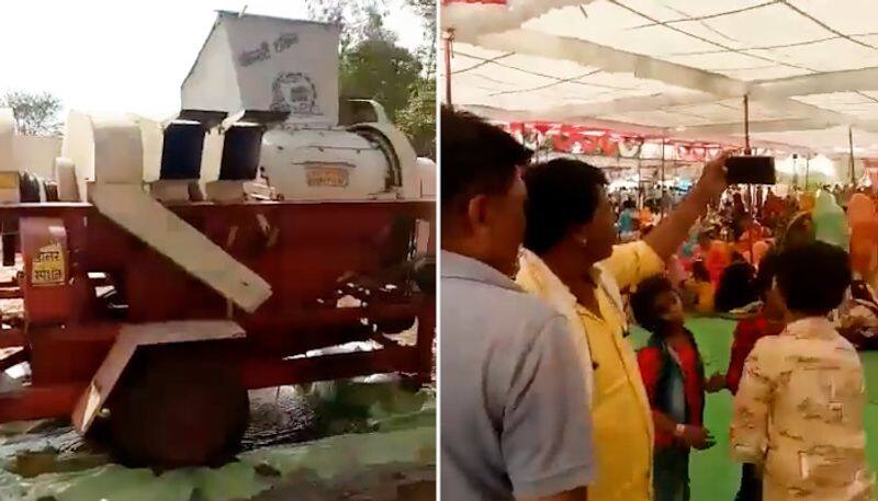 Watch Threshing machine used as an air conditioner at wedding event; Video goes viral-tgy