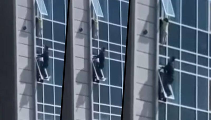 Man climbs to the window of 8th floor to save a child - gps