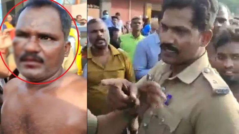 government bus conductor was brutally-attacked by police constable in chennai