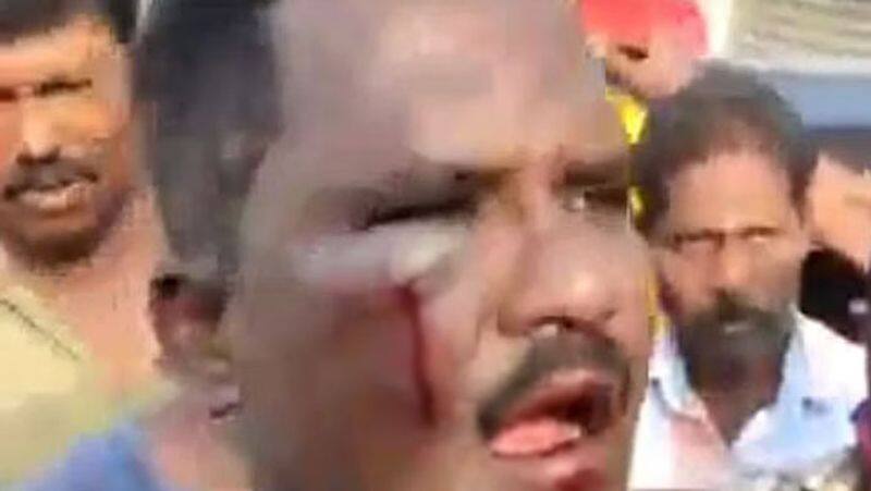 government bus conductor was brutally-attacked by police constable in chennai