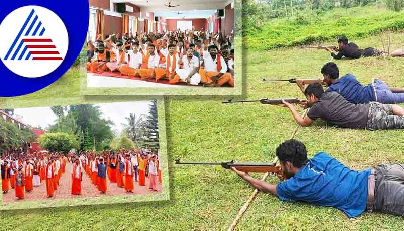 VHP Bajrang Dal give gun training  and Trishula deekshe at kodagu  gow