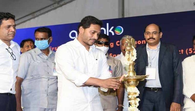 AP CM YS Jagan  lays  foundation for Greenko Energies Ltd at Gummitham Tanda in Kurnool