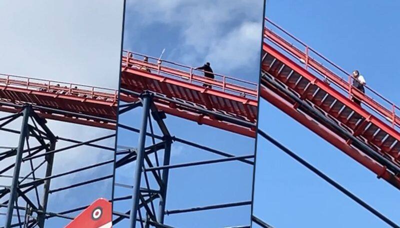 Watch UK riders get stuck at 235 feet in air after rollercoaster malfunctions video goes viral gcw