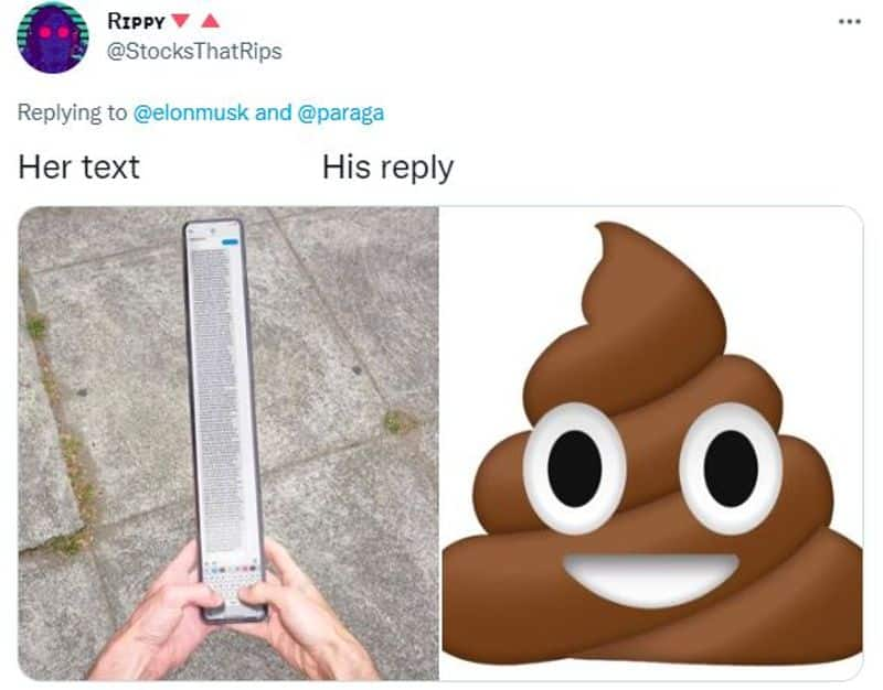 Elon Musk responds to CEO Parag Agrawal Twitter thread with a poop emoji mnj 