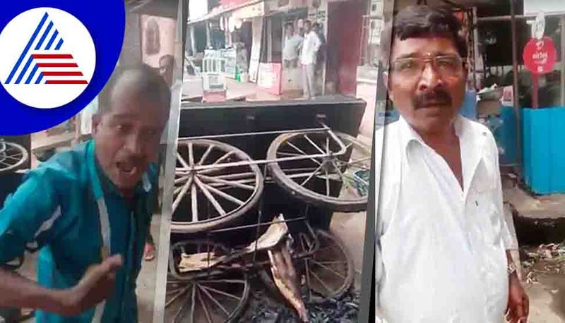 Chikkamagaluru JDS helps to street-vendor who set-fire-to his handcart  gow