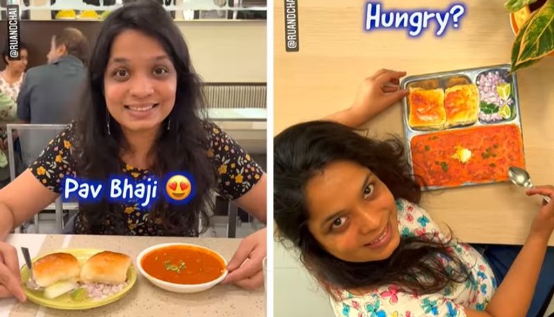 realistic painting of pav bhaji by young lady artist