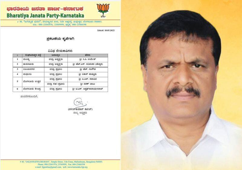 Ravi Hebbaka Appointed As Tumakuru BJP President rbj