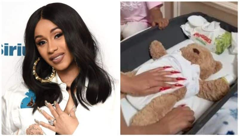 Cardi B shows how she changes diapers with long nails