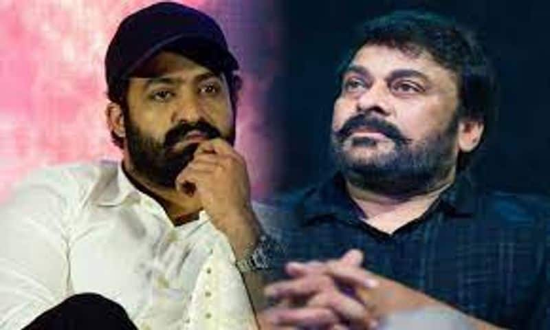 hero ntr indirect counters to chiranjeevi in devara movie trailer release ksr 