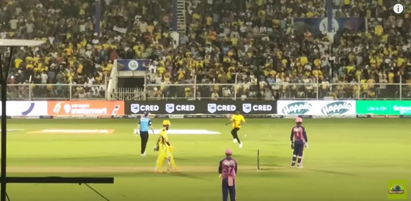 Dhoni fan enters playing area to meet CSK captain, Umpires intervenes