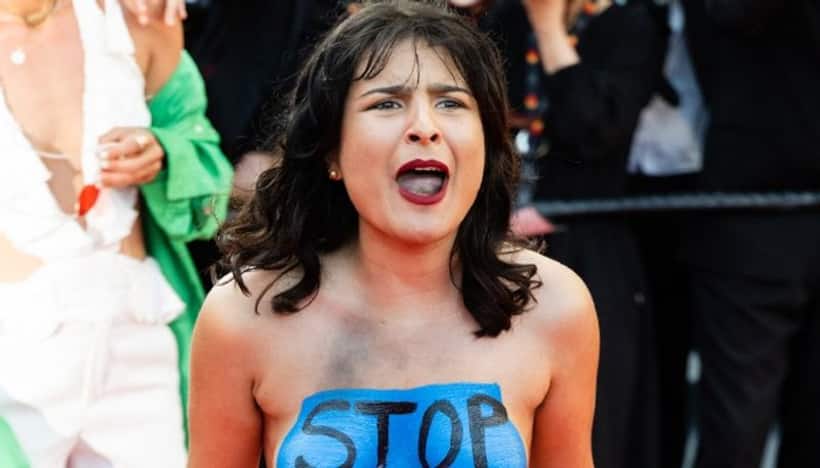 Cannes 2022: Topless woman screams 'stop raping us'; protests against sexual violence in Ukraine