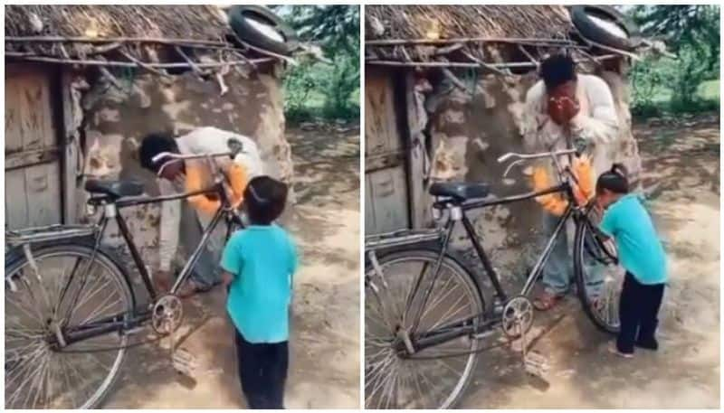 Father and sons priceless reactions after buying second-hand bicycle will melt your hearts