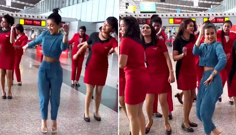 Bengali actress Monami Ghosh shows off her dance skills along with SpiceJet flight attendants (Watch)-tgy