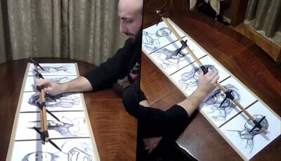 Artist draws five superheroes at once; video will leave you amazed