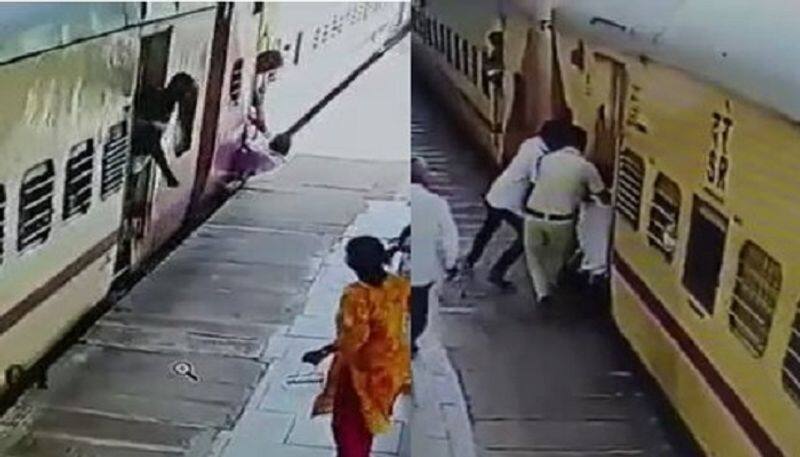 railway staff Saves Old Man In Udupi Video Goes Viral rbj