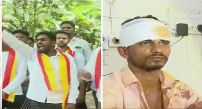 MES Goons Attack marriage function and hit Newly Married Couple In Belagavi for Playing Kannada song san