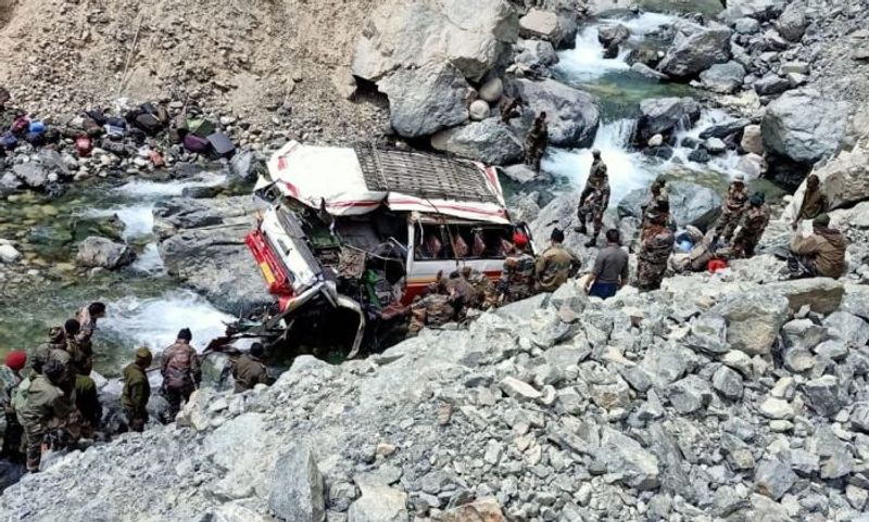 Bus carrying 26 army personnel falls into Shyok river in Ladakh