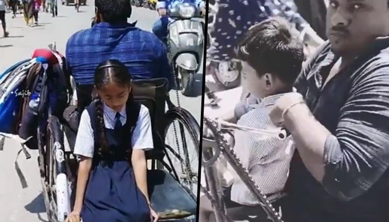 Differently-abled man ride tricycle to drop kids to school, netizens praised the father's love - gps