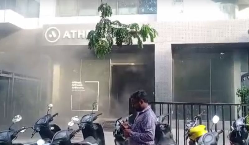 Minor Fire at Bengaluru Base Ather Electric Scooter Chennai premises Vehicles affected ckm