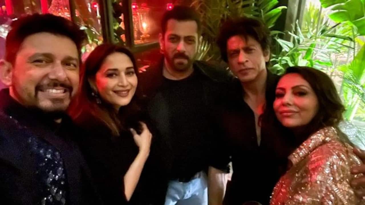 Shah Rukh Khan, Salman Khan’s selfie with Madhuri Dixit reminds fans of ‘Hum Tumhare Hain Sanam’ days