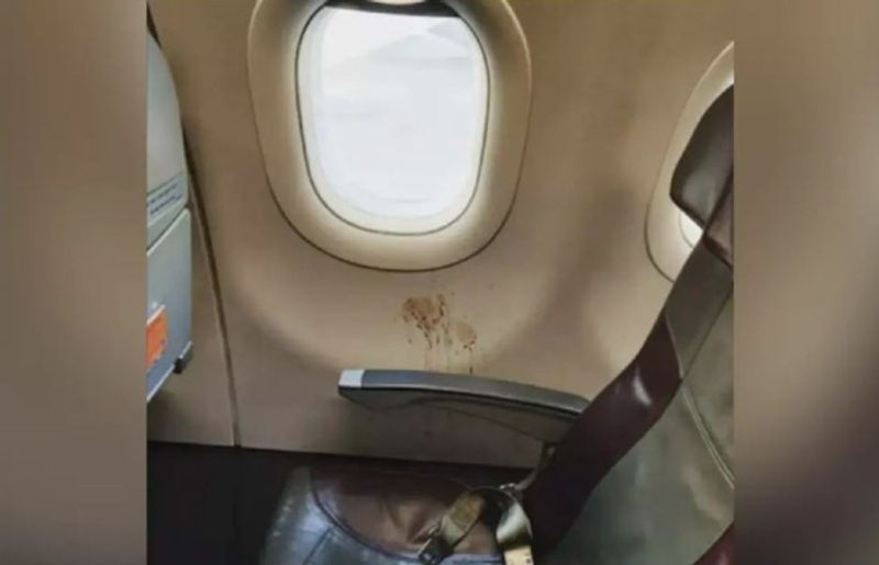 ias officer shares picture of gutka stain inside airplane