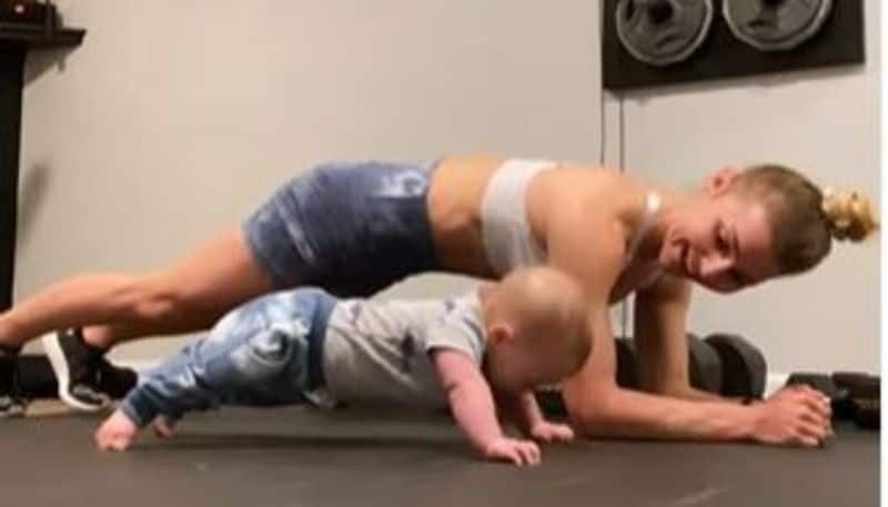 five month old baby boys exercise video goes viral