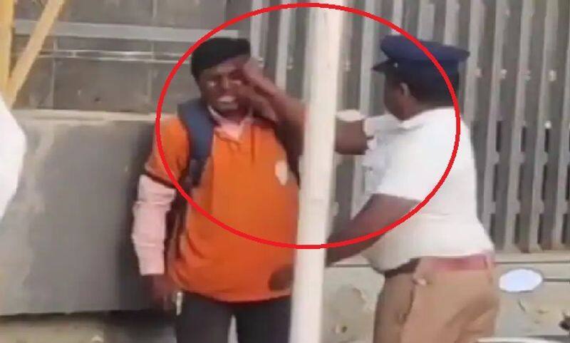 Kovai Policeman Satish who attacked a swiggy delivery boy controversy posted a controversial comment on social media