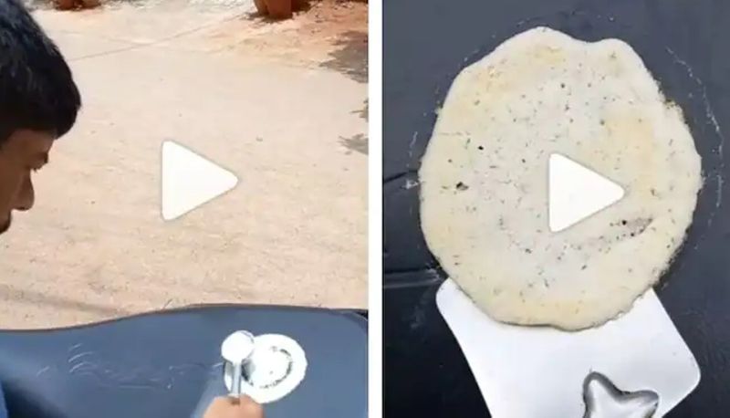 Man Makes Dosa On Vespa Scooter As Temperatures Cross 40 Degrees in Hyderabad 