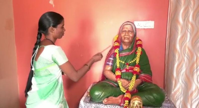 statue of mother is worshiped by family daily at Gadag rbj