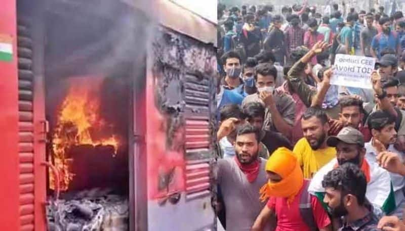 NSUI Workers Stone Pelting At Secunderabad Railway Station